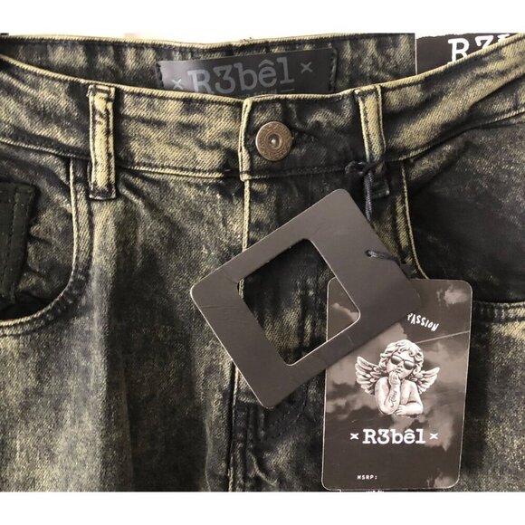 Men's R3BEL Skinny Jeans Denim Fashion Cargo Pockets Size 34/ 32L - Picture 4 of 9